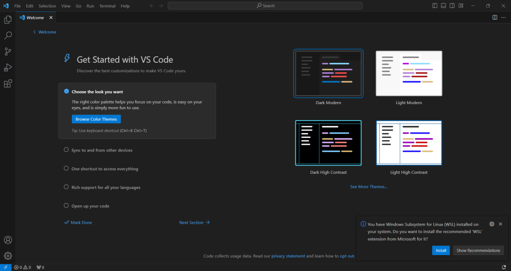 Visual Studio Code GUI