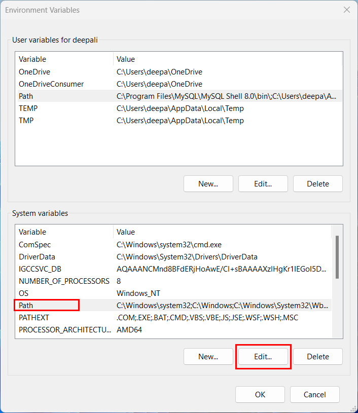 Edi System Path Environment Variable