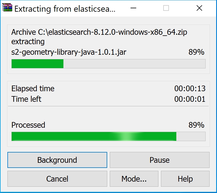 Elasticsearch Extract zip process