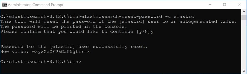 Elasticsearch Reset User Password